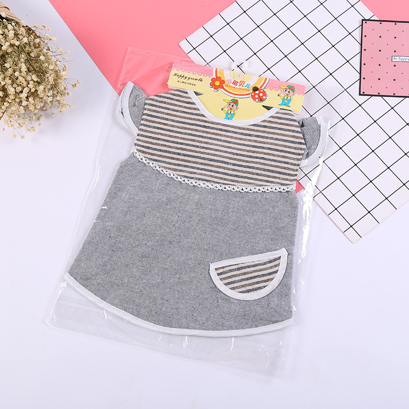 Spring Hot Selling Men And Women Infants And Children Sleeveless Overalls Cartoon Stripes Cute Tether Drool Pocket Manufacturers Wholesale details Picture