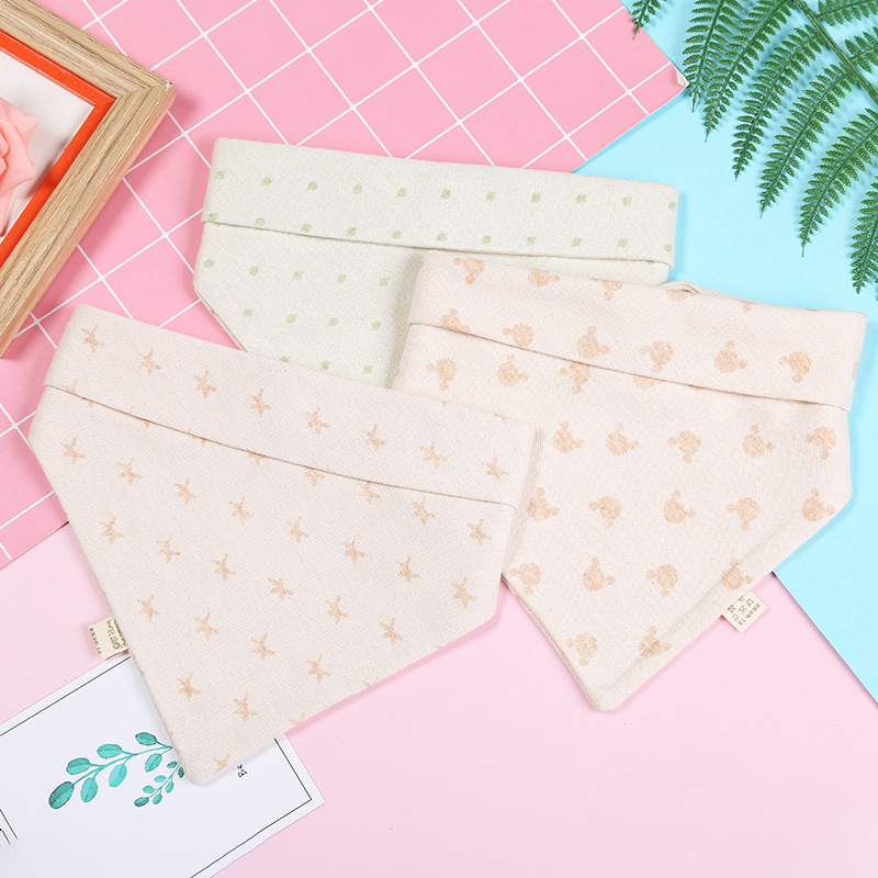 2018 New best-selling baby stain-resistant and warm triangular towels, cotton and linen plain jacquard triangular towels manufacturer wholesale