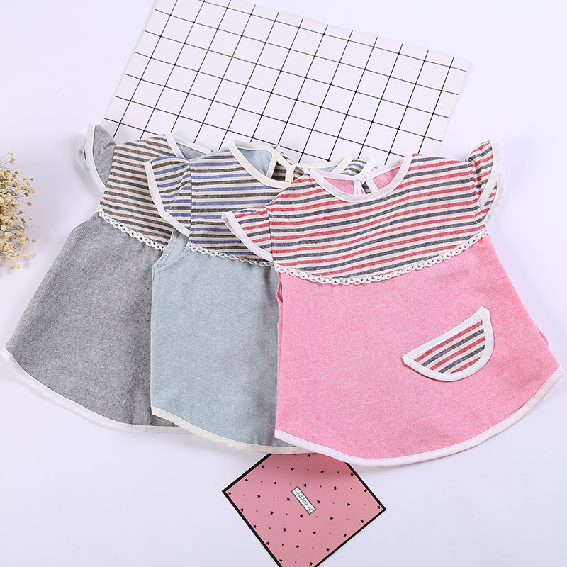 Spring Hot Selling Men And Women Infants And Children Sleeveless Overalls Cartoon Stripes Cute Tether Drool Pocket Manufacturers Wholesale full figure