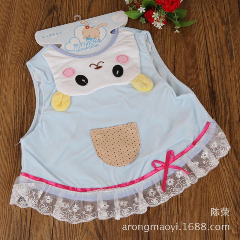 Sili Tongtong cartoon lace rabbit bibs, saliva wipes, lace bibs, eating clothes, and smocks