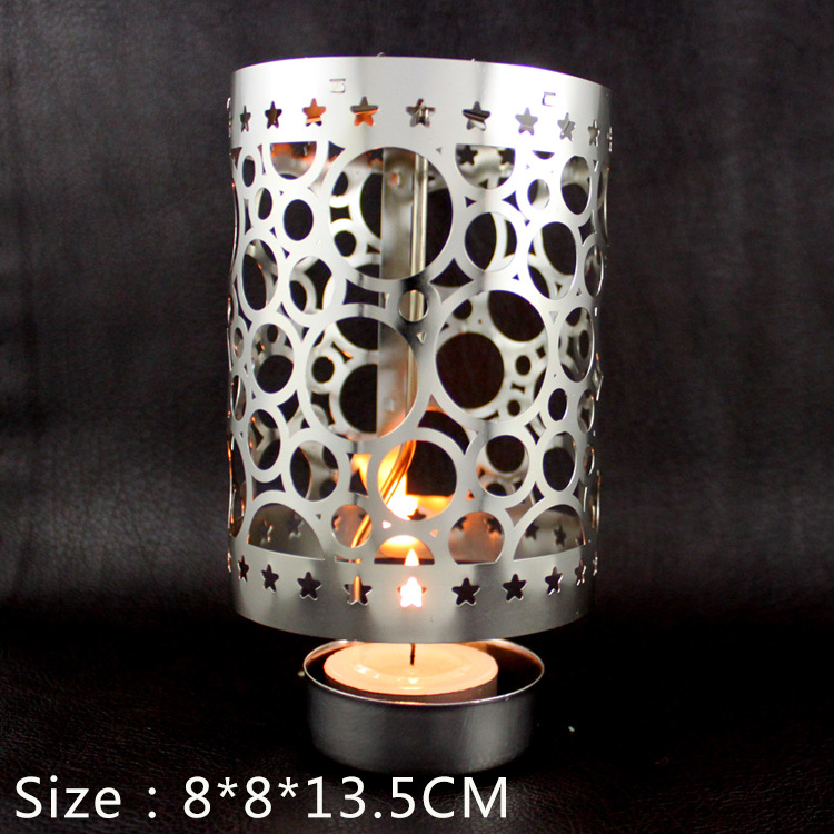 Feiteng Factory direct sales, Nordic candlestick hollowed-out rotating wind lamp, thermal energy principle metal handicrafts custom wholesale