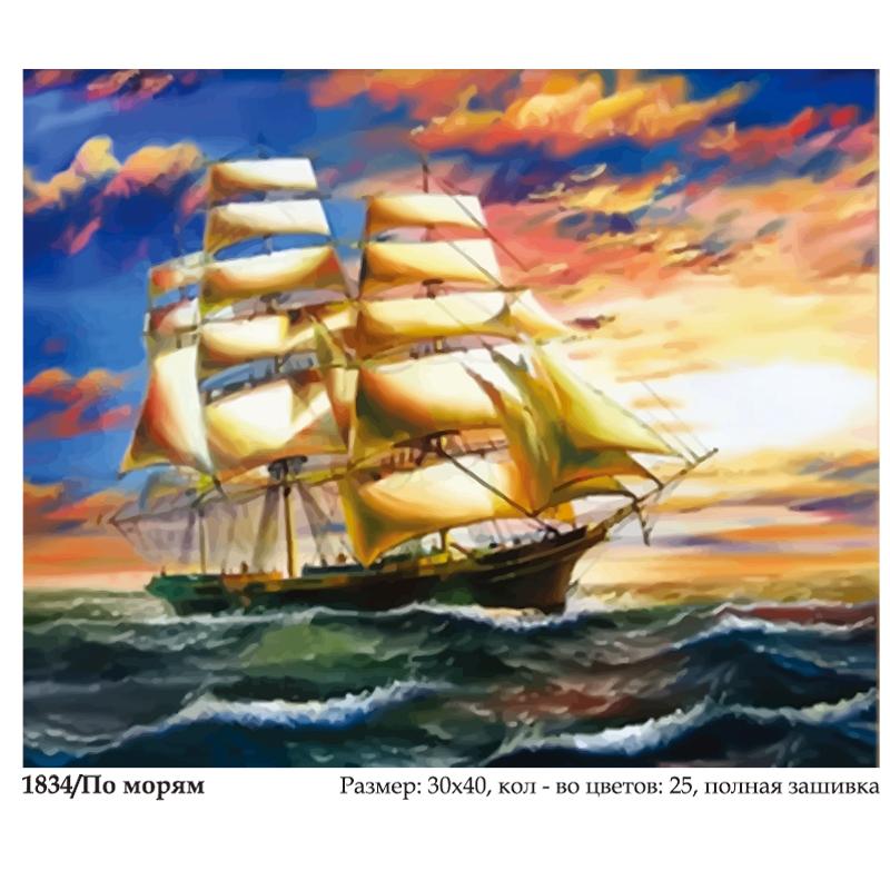 十字绣外贸满绣欧式人物风景花卉卡通精准印花产品图