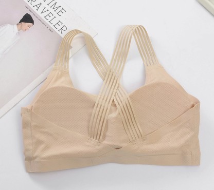Cross ice silk porosity halter one-piece bra pad Wrap one-piece seamless back bra