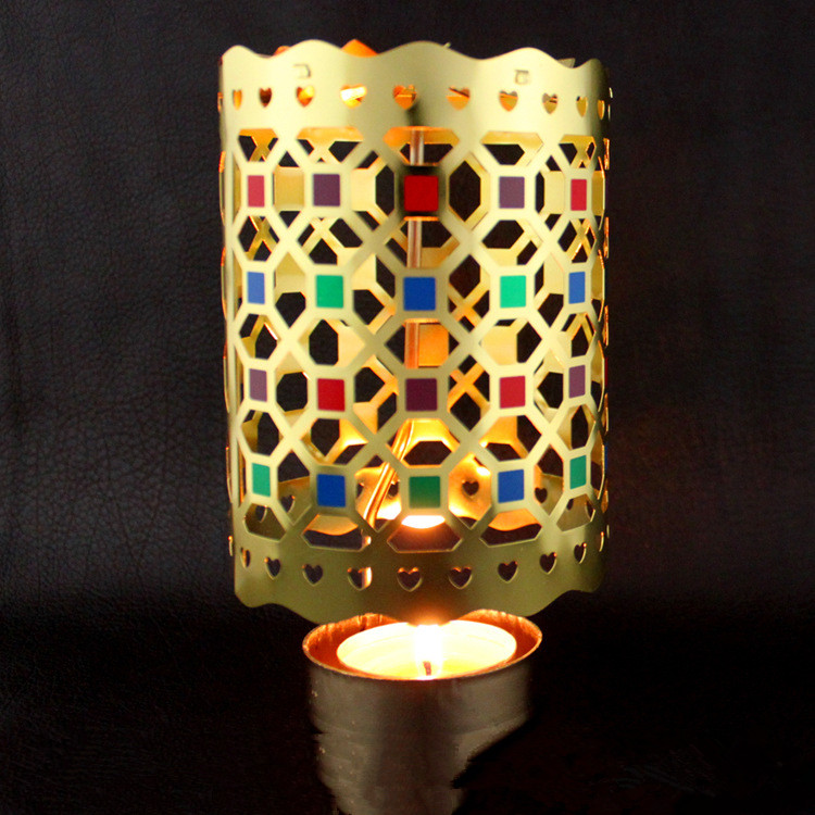 Feiteng Factory direct sales, Nordic candlestick hollowed-out rotating wind lamp, thermal energy principle metal handicrafts custom wholesale details Picture