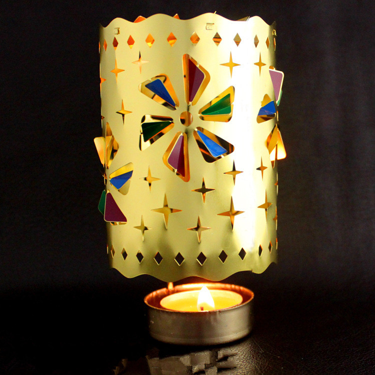Feiteng Factory direct sales, Nordic candlestick hollowed-out rotating wind lamp, thermal energy principle metal handicrafts custom wholesale Specification image