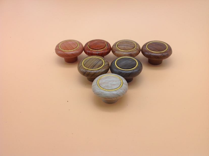 Wood grain single button plastic handle, cabinet, drawer single button handle,