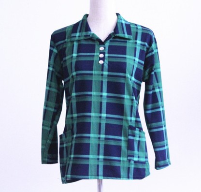 Long-sleeved top for middle-aged and elderly women in spring and autumn, mother's dress, lapel base layer Specification image