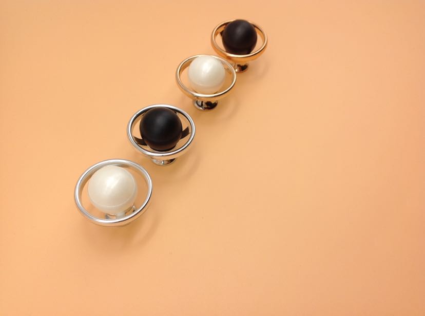Plastic single button handle, cabinet handle, simple fashion handle, thumbnail