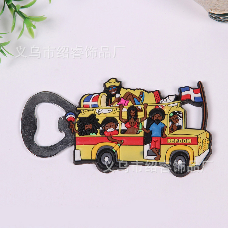 New Cute Cartoon Pvc Soft Plastic Multi-Function Bottle Opener Bar Products Wholesale Manufacturers Specification drawing