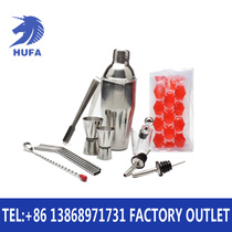 Hot glass cocktail bar tool set 350ML550ML750ML stainless steel shaker ice bag hot glass bar set