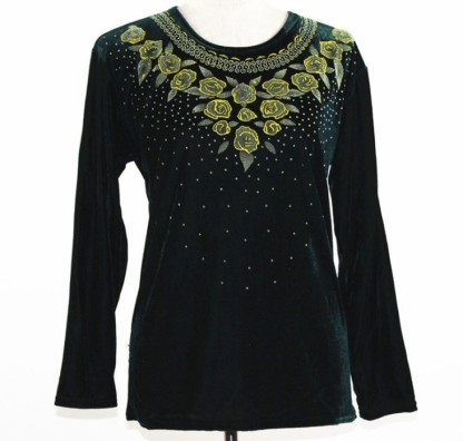 New middle-aged spring clothing for mothers, velvet T-shirts for middle-aged and elderly women's wear Application Scenario