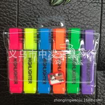 Six Hightlight pens in PVC bags