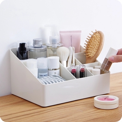 Desktop Debris Storage Box Home Living Room Remote Control Storage Box Thickened Plastic Multi-Cell Cosmetics Organizer Box