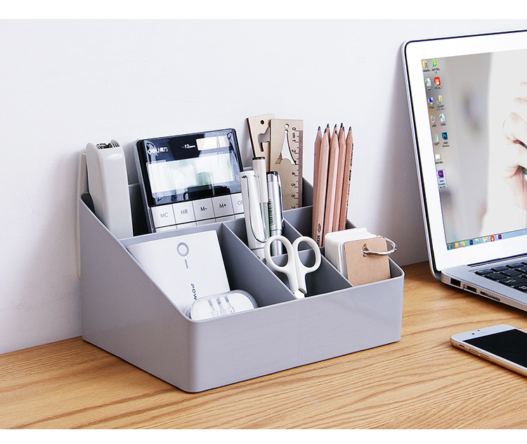 Desktop Debris Storage Box Home Living Room Remote Control Storage Box Thickened Plastic Multi-Cell Cosmetics Organizer Box Specification drawing