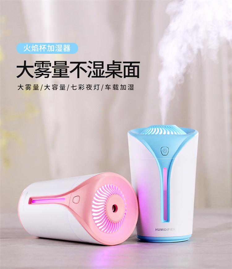 Flame humidifier, mini usb, home silent bedroom, air hydrating spray, car, small office, Douyin Specification image
