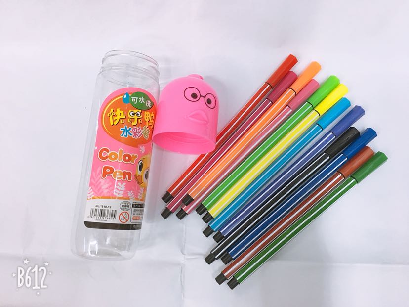 1818-12 Color Washable Barrel Watercolor Pens details Picture