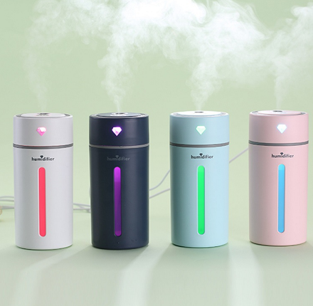 Diamond cup humidifier, USB mini car office water Replenishment purifier, colorful night light gift