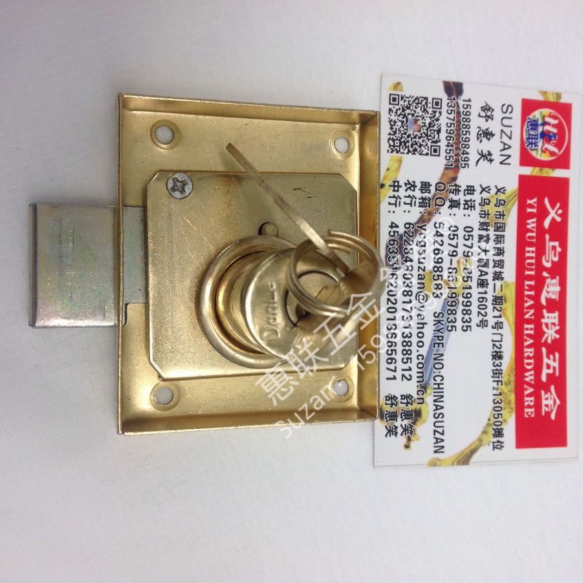 Shuzan Golden Bridge welding rods, the same style of color zinc drawer lock, iron furniture hanging window special safety lock, rust-proof and durable Specification image