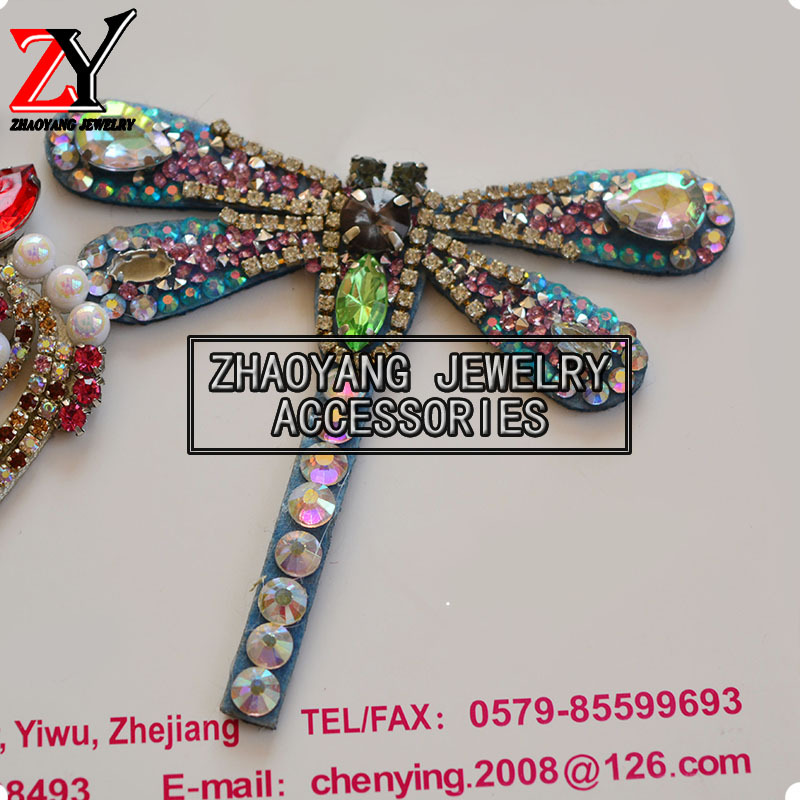 厂家直销 新款生动蜻蜓水钻凉鞋手工鞋花鞋饰鞋辅件zy88116