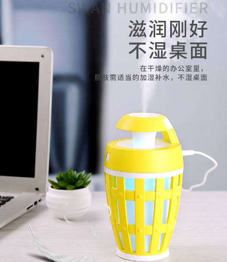 Nuevo macaron swan humidificador USB mini coche escritorio dormitorio humidificación noche luz Application Scenario