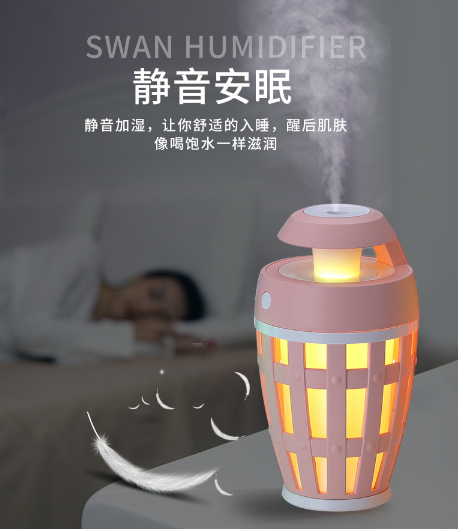 Nuevo macaron swan humidificador USB mini coche escritorio dormitorio humidificación noche luz Specification image
