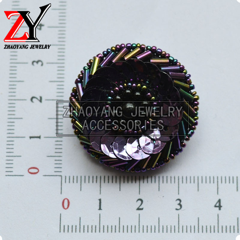 厂家直销 新款手工制作立体串珠扣子胸花领花服饰配件zy880856细节图