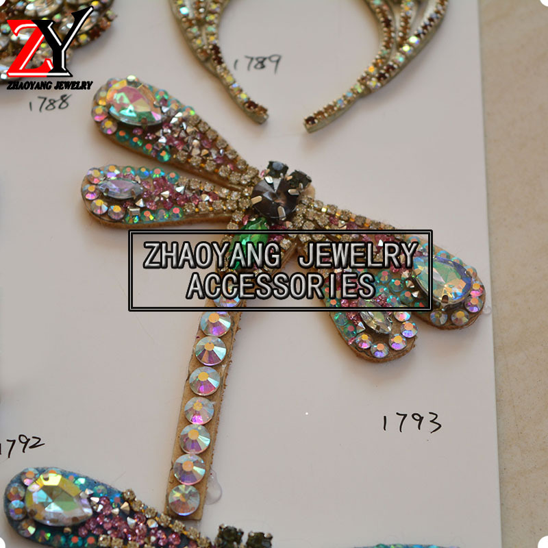 厂家直销 新款生动蜻蜓水钻凉鞋手工鞋花鞋饰鞋辅件zy88116产品图
