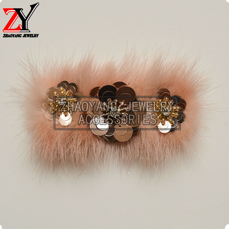 Factory direct sales of new hand-made glitter flower plush shoes flower shoe decoration shoe buckle shoe accessories zy880738 thumbnail
