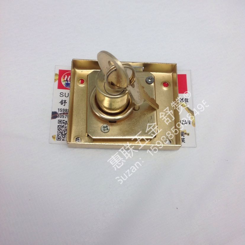 Shuzan Golden Bridge welding rods, the same style of color zinc drawer lock, iron furniture hanging window special safety lock, rust-proof and durable details Picture