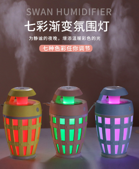 Nuevo macaron swan humidificador USB mini coche escritorio dormitorio humidificación noche luz details Picture