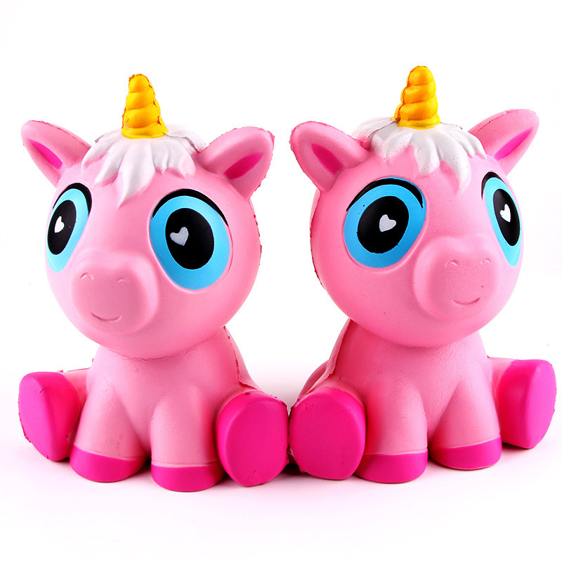 新款PU squishy 慢回弹独角兽 粉色独角马 儿童减压玩具