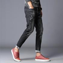 New 2018 autumn new plus-size women's jeans slim slim simple high waist women