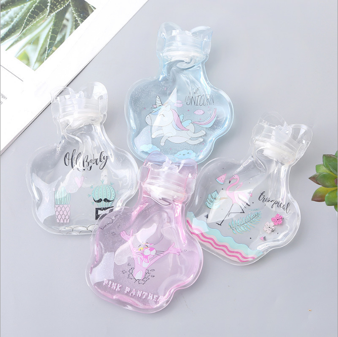 卡通透明注水暖手宝暖 便携暖宫热水袋 居家暖宝宝注水热水袋产品图