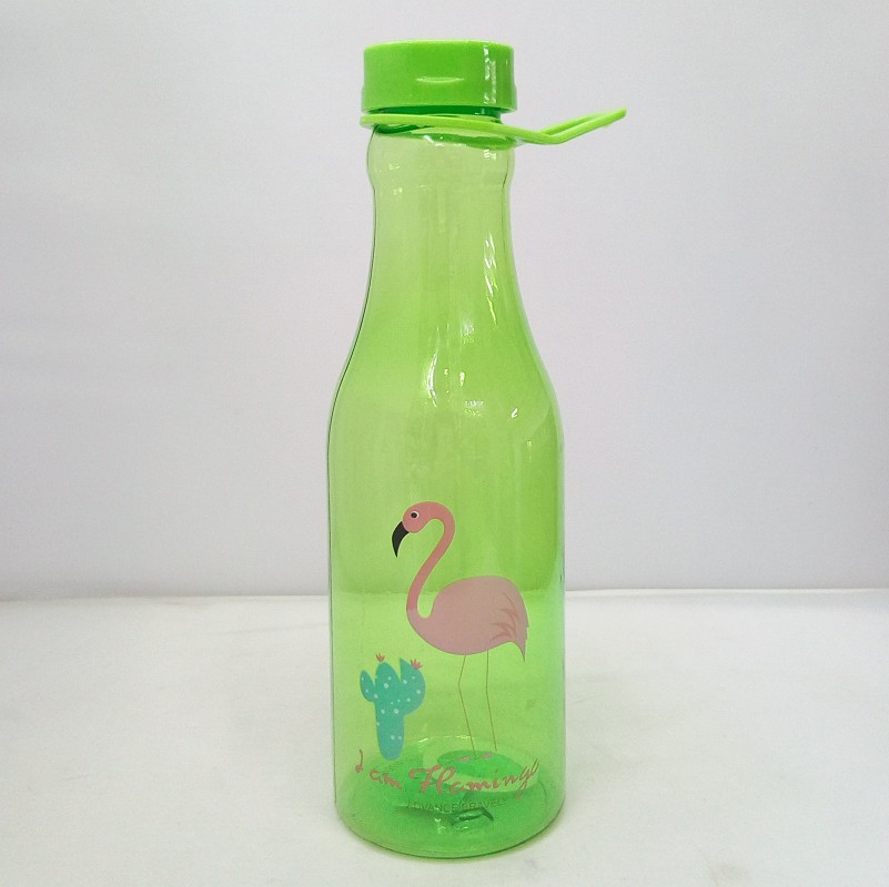Transparent soda water bottle, large flamingo beverage bottle, sealed leak-proof with a drawstring that won't break even when dropped Specification image