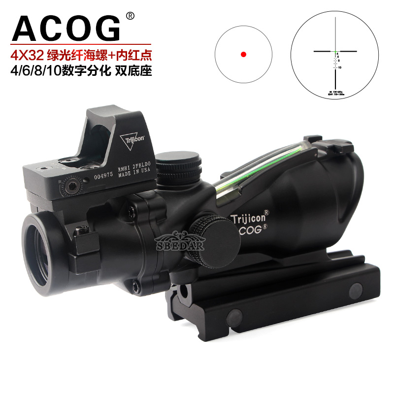 4X32 holographic internal red dot digital split dual-base green light slim conch sight Application Scenario