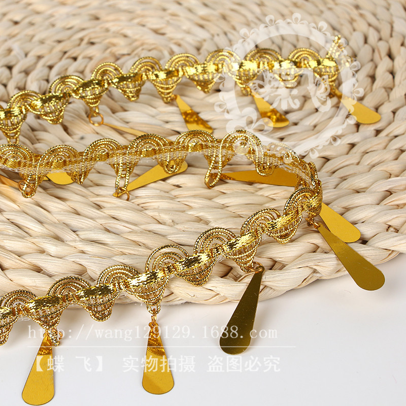 Off-The-Shelf Ethnic Style Pagoda Beads Handmade Beaded Garment Accessories Lace Sequins Lace Handmade Material Accessories details Picture