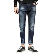 New ripped jeans men slim stretch jeans men Korean version of the trend pants wholesale