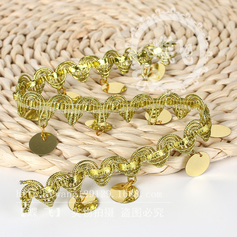 Off-The-Shelf Ethnic Style Pagoda Beads Handmade Beaded Garment Accessories Lace Sequins Lace Handmade Material Accessories Specification drawing