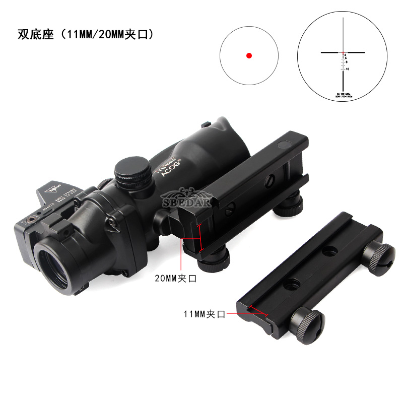 4X32 holographic internal red dot digital split dual-base green light slim conch sight details Picture