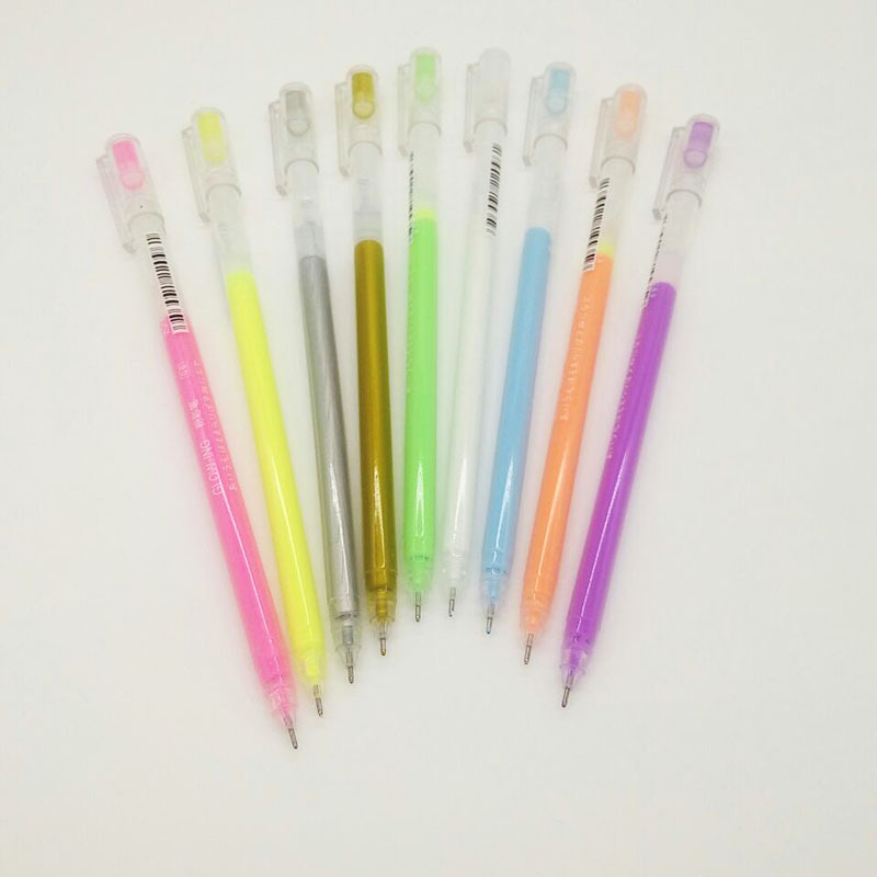 9色浩悦C3084荧幻高光粉彩中性笔水粉彩笔白色水性笔0.6mm