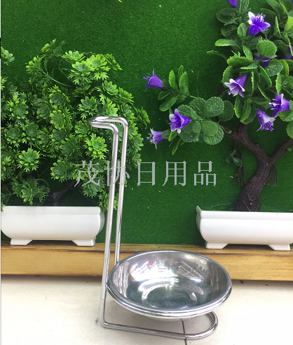 便携西式不锈钢汤勺架 单圆火锅勺架子 厨房置物汤漏勺托餐具架