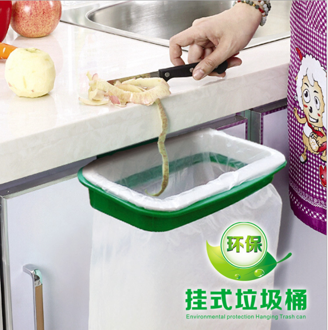 Creative wall-mounted kitchen waste rack, cabinet door wall-mounted trash can stand, storage rack, garbage bag rack