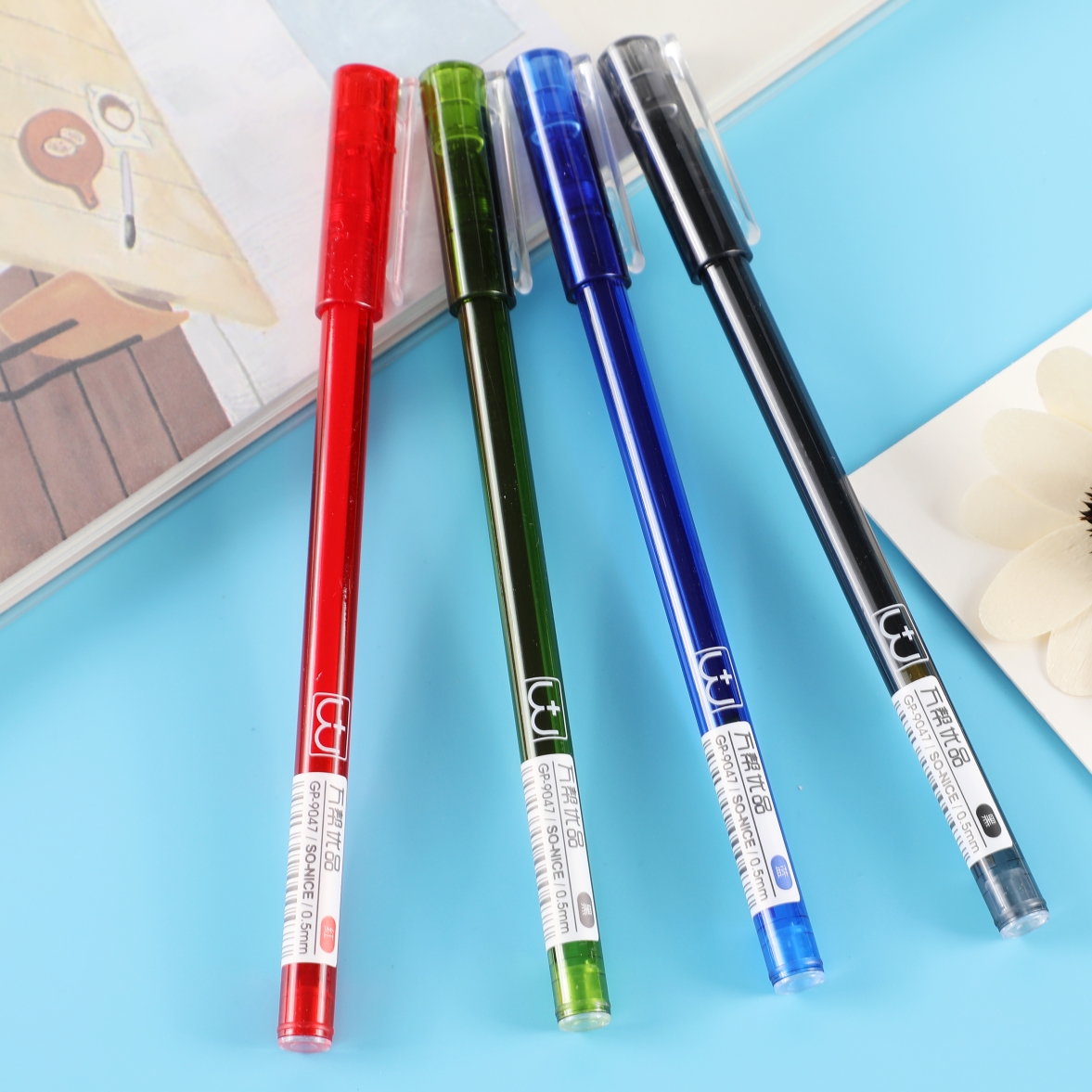 Wanbang Youpin GP-9047 New full-needle Gel Pen in black, red and blue Creative Cartoon Office and student style 0.5mm details Picture