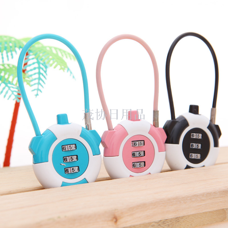 Cross-border Panda Travel combination lock, Red Panda Steel Wire Number Lock, Mini Suitcase 3-digit combination box lock