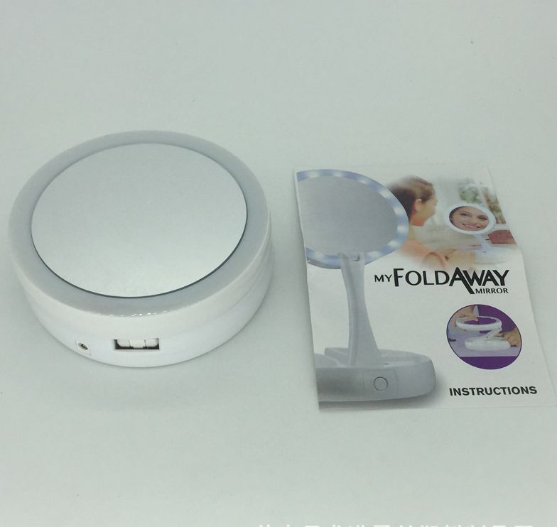 My FoldAway多功能化妆镜 可充电台灯双面镜 折叠镜led10Xpius1X产品图
