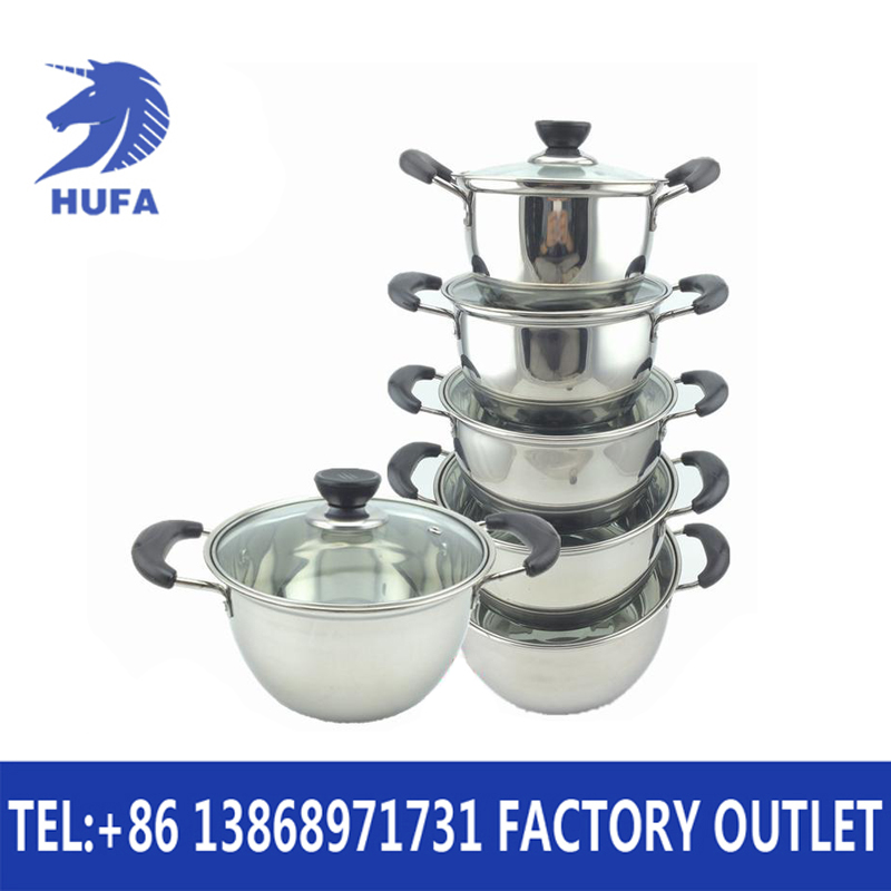 Stainless steel Korean-style double-handled pot 10-piece set, 10-piece set pot, double-bottom single-bottom double-bottom pot Specification image