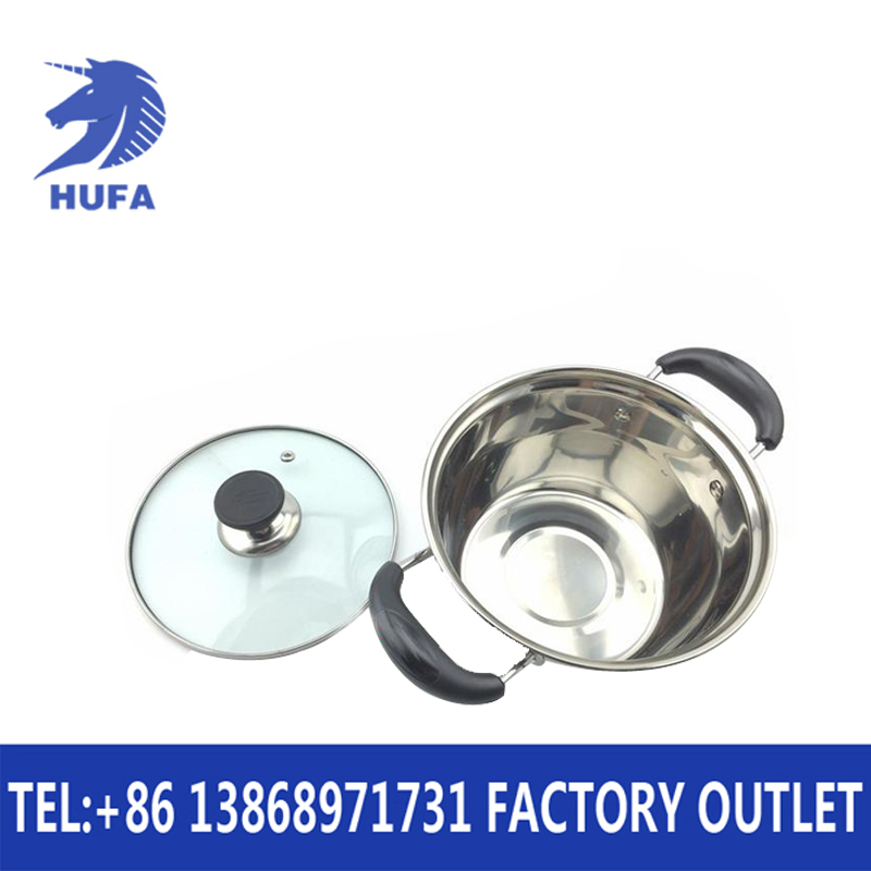 Stainless steel Korean-style double-handled pot 10-piece set, 10-piece set pot, double-bottom single-bottom double-bottom pot details Picture