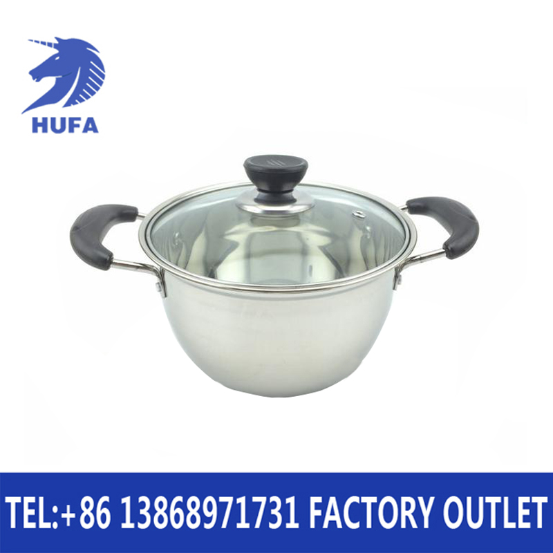 Stainless steel Korean-style double-handled pot 10-piece set, 10-piece set pot, double-bottom single-bottom double-bottom pot