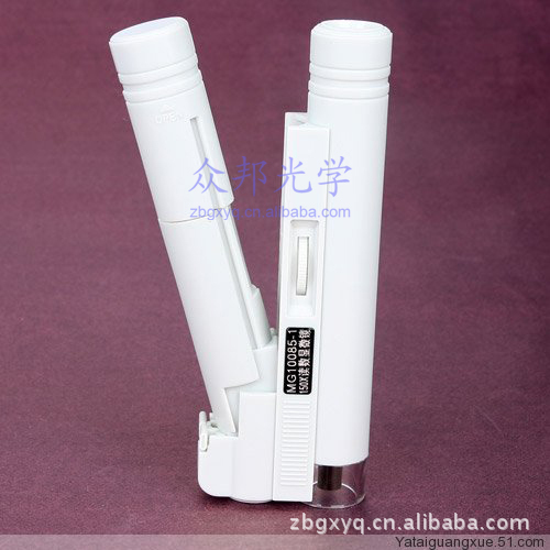 150倍带刻度便携式带LED灯显微镜 双筒显微镜 显微镜厂家批发
