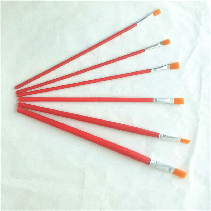 Factory direct sales of 6-piece extended red rod oil painting brushes from Sanjian Specification image